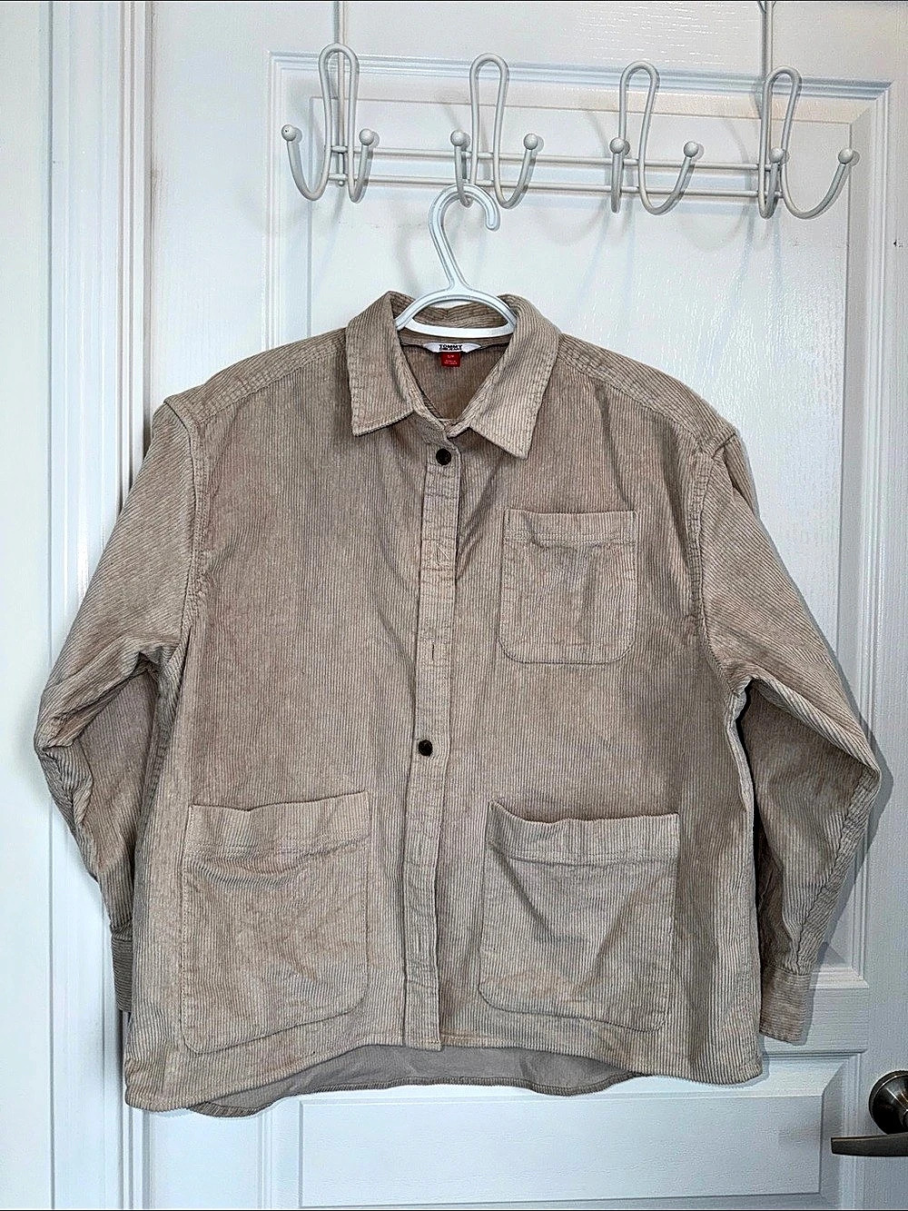 Tommy Jeans Corduroy Shirt Jacket in Beige Size Small